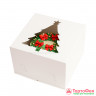 Коробка для торта 26х26х18 см с окно "Елочка"