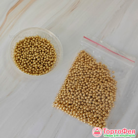 Посыпка сахарная шарики Золотые 2 мм, 20 г