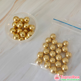 Посыпка сахарная шарики Золотые 10 мм, 20 г