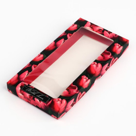 Коробка для шоколадной плитки 18х9х1,4 см "Тюльпаны"