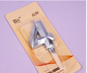 Свеча &quot;Цифра 4&quot;, серебро / 5 см   