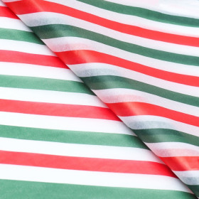 Бумага тишью &quot;Зеленые/красные/белые полосы&quot;, 1 лист (50х66см)  
