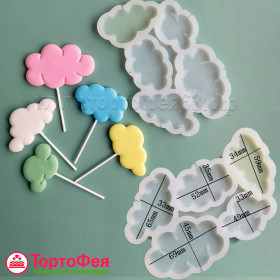 Форма силикон.для леденцов/шоколада &quot;Облака&quot; 5-7 см