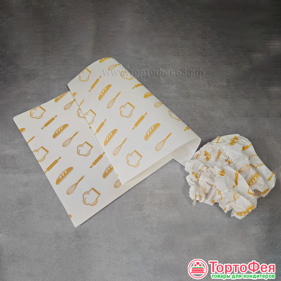 Обёрточная бумага с рисунком "Кондитер" 18х18 см / 5 шт