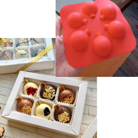 Форма силиконовая &quot;&quot;Елочные шары&quot; 3,7см / 6 шт