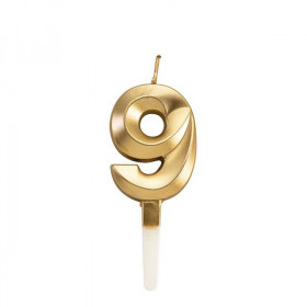 Свеча &quot;Цифра 9&quot;, золотистый / 5 см
