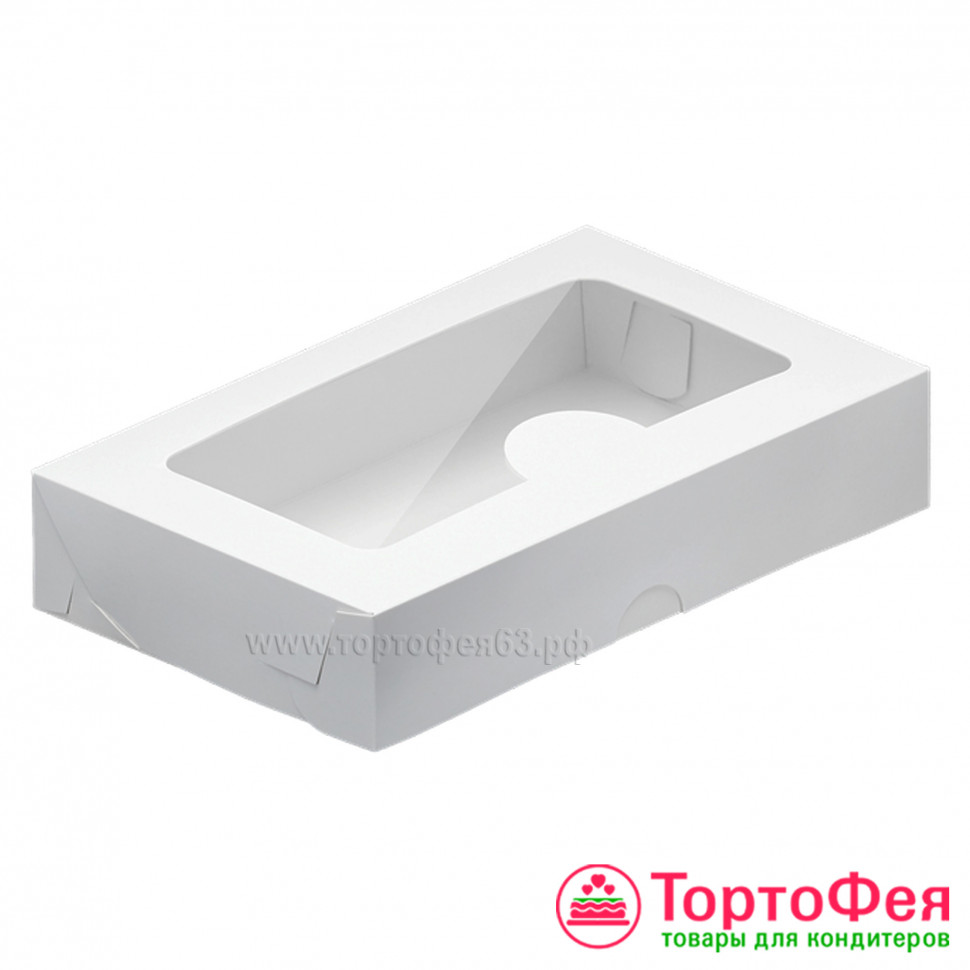 Коробка 25х15х5 см с окном, белая