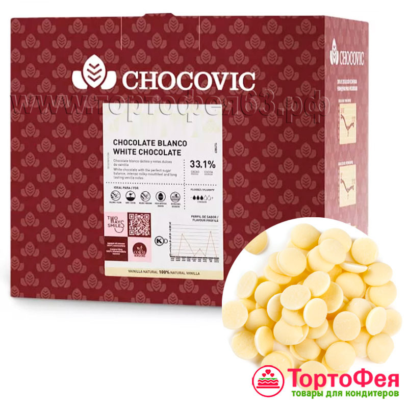 Шоколад Белый 33,1% Premium / Chocovic  /// 500 гр