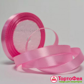 Лента атласная Розовая 1,2 см / 22 м