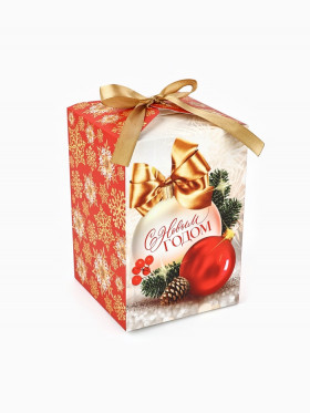 Коробка подарочная 12х12х18 см &quot;С Новым годом&quot;