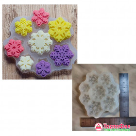 Молд силиконовый &quot;Снежинки&quot; 2-3 см / пр-во Россия