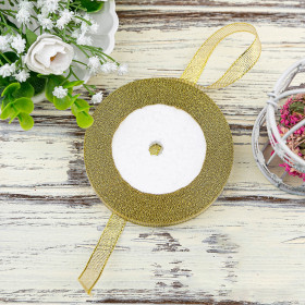 Лента  парчовая Золото 1,2 см, 22 м