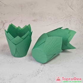 Форма бумаж.&quot;Тюльпан&quot; 50*80 мм, Зеленый / 10 шт 