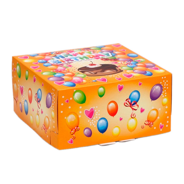 Коробка для торта 24х24х12 "Happy Birthday"