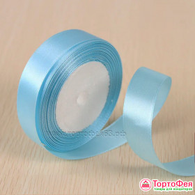 Лента атласная Голубая 2 см, 22 м 