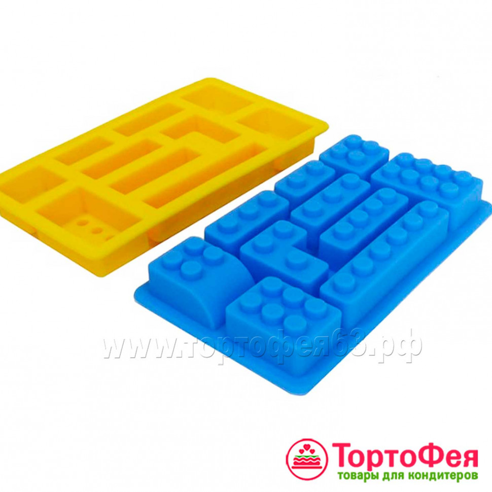 Форма силиконовая Лего детали, 10 шт Форма силиконовая Лего детали, 10 шт