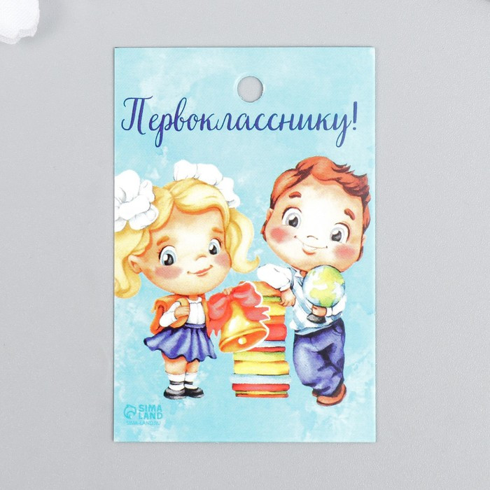 Бирка "Первокласснику" 4х6 см / 1 шт