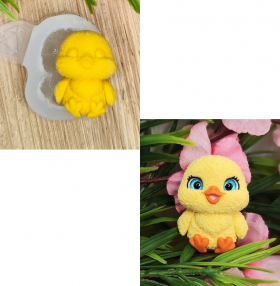 Молд силиконовый Цыпленок 3,9 см (подходит в ячейку для конфет)