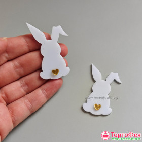 Декор из акрила "Зайчик", белый / 5 см