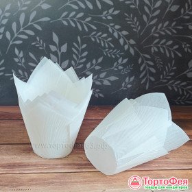 Форма бумаж. &quot;Тюльпан&quot; 50*80 мм, Белый / 10 шт