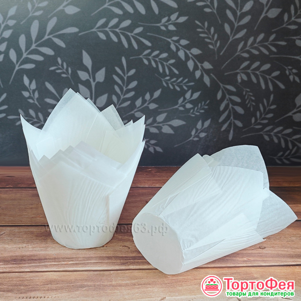 Форма бумаж. "Тюльпан" 50*80 мм, Белый / 10 шт