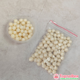 Шарики рисовые в глазури. Жемчужно-кремовый 6-8 мм, 25 гр     