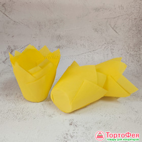 Форма бумаж. "Тюльпан" 50*80 мм, Желтый / 10 шт