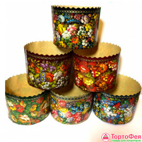 Форма бумаж. Кулич "Жостово" 500 гр (13,4*10 см) / 5 шт