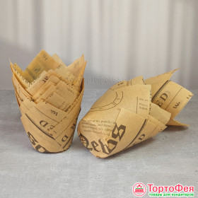 Форма бумаж.&quot;Тюльпан&quot; 50*80 мм, Крафт.газета / 10 шт