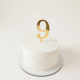 Топпер "Цифра 9", акрил, золотой / 8 см (пр-во Россия)