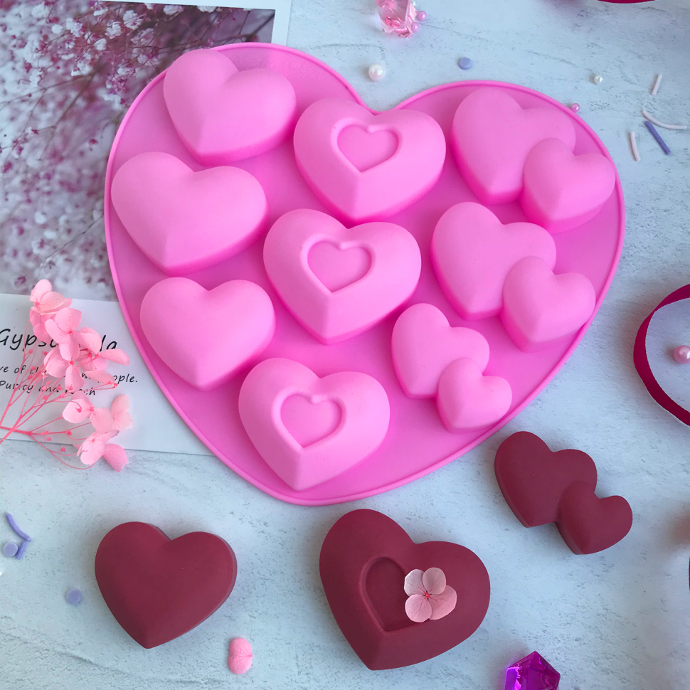 Форма силиконовая "Набор сердец"