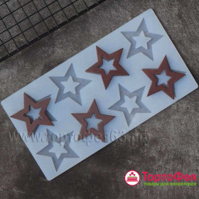 Силикон.мат для отливки шoколада &quot;Звезды сквозные&quot;