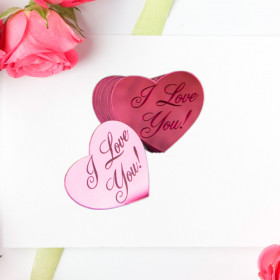 Декор из акрила Сердечко &quot;I Love You&quot;, розовое / 5 см 