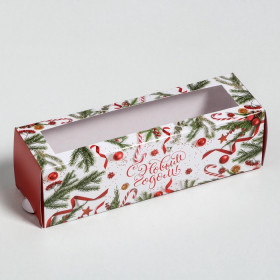 Коробка для макарони 18х5,5х5,5 см &quot;С Новым годом&quot;