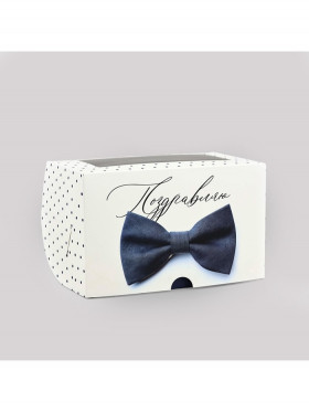 Коробка для 2 капкейков  с окном &quot;Поздравляю&quot;