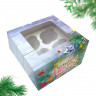Коробка для 4 капкейков с окном "Сказочного Нового года"