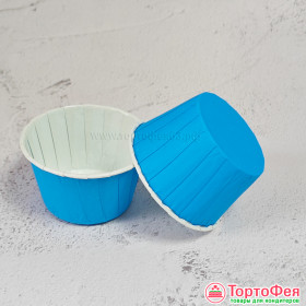 Форма бумажная Маффин Ярко-голубой, 10 шт 