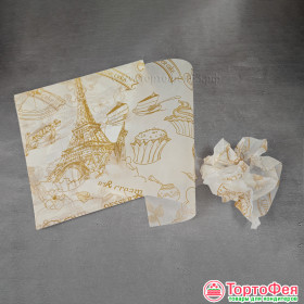Обёрточная бумага с рисунком &quot;Париж&quot; 18х18 см / 5 шт