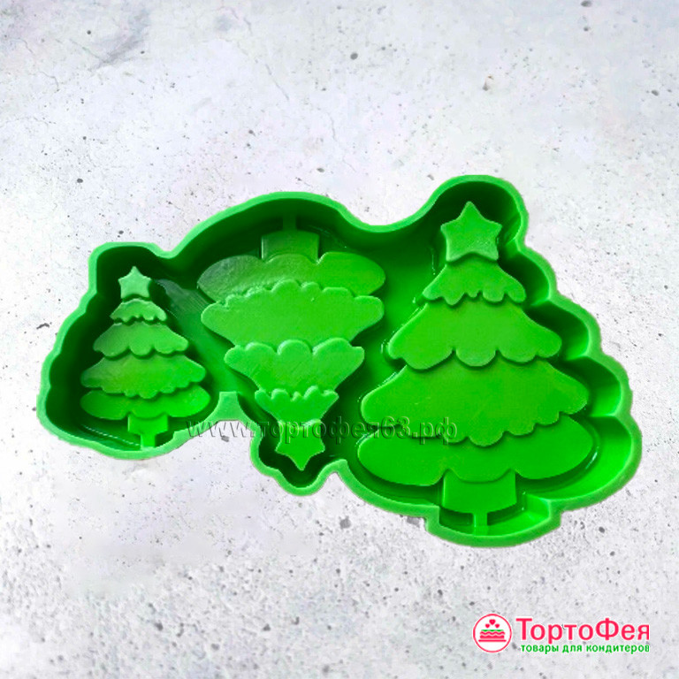 Форма силиконовая "Елочки", 3 шт    