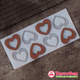 Силикон.мат для отливки шoколада &quot;Сердца сквозные&quot;