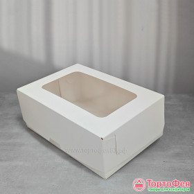 Коробка 19х13х7,5 см с окном, белая