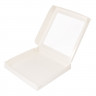 Коробка для пряников 20х20х3 см с откидной крышкой, белая