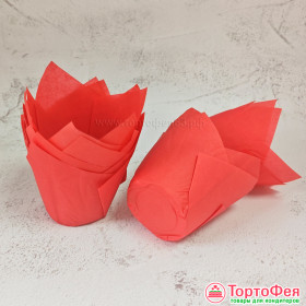 Форма бумаж. &quot;Тюльпан&quot; 50*80 мм, Красный / 10 шт