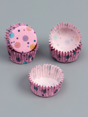 Капсулы бумажные для конфет 35*20 мм &quot;Завитки&quot; / 25 шт   