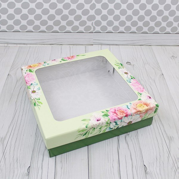 Коробка для кейтеринга, фуршета 30х30х8 "Розы"