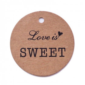 Бирки &quot; Love is SWEET&quot;, картон, 4 см / 10 шт 