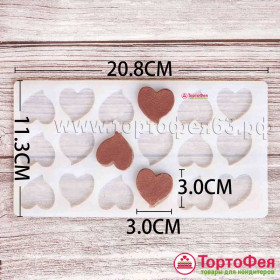 Силикон.мат для отливки шoколада &quot;Сердечки изогнутые&quot;