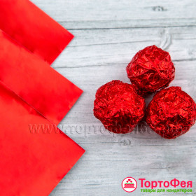 Фольга оберточная для конфет Красная 10*10 см /// 100 шт 