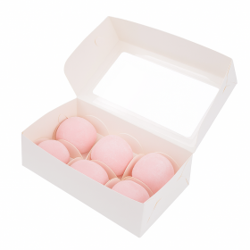 Коробка для 6 моти 19х11х5,5 см с откидной крышкой, белая 