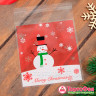 Пакетики с клеевым краем "Снеговик" красный фон 10х10 см, 10 шт 